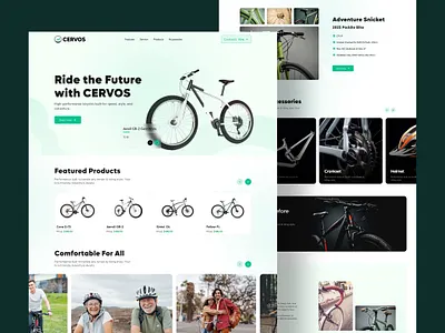 Cervos | Bicycle website ui ux design bicycle shop bicycle website bike branding ecommerce ecommerce website figma figma design figma website homepage design ismail nahid landing page logo ui ui design uiux web design website website design
