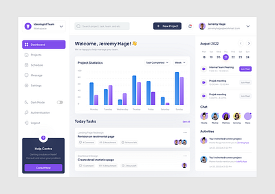 Project Management Dashboard creative design dashboard ui modern design product design project management project management dashboard saas saas dashboard task management task management dashboard ui ux web app web app ui web ui