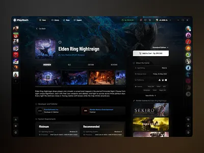 PlayMuch - Gaming Page Dashboard appdesign branding dashboard dashboard design design ecommerce game gaming illustration logo simple store ui ui design uiux uiux design ux ux design webdesign website