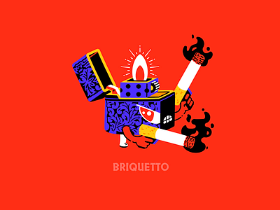 Briquetto briquet character character design cigarette fire flame freelance illustrator illustration illustrator lighter procreate smoke thierry fousse videogame villain zippo