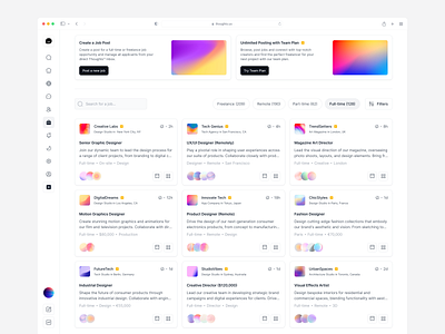 Job Search Page card design gradients job search linkedin oppoturnity social media app ui ui design ui ux user exp ux