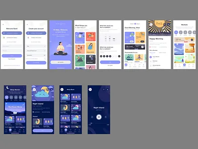 Meditation App UI animation app branding figma motion graphics ui ux