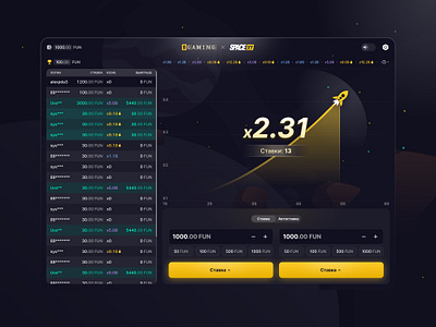 Space XY: Real-Time Casino Crash Game Interface casino casino game crash casino crash game crash game interface game igaming space game space xy