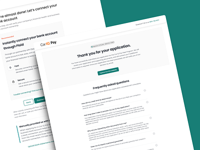 Fintech Startup — Business Line of Credit Application VI accordion b2b confirmation credit application design exploration faq fintech interaction design loan application product design responsive design thank you page ui ux visual exploration web app