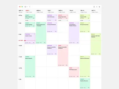 Task Calendar View app design calendar ui ui design ux