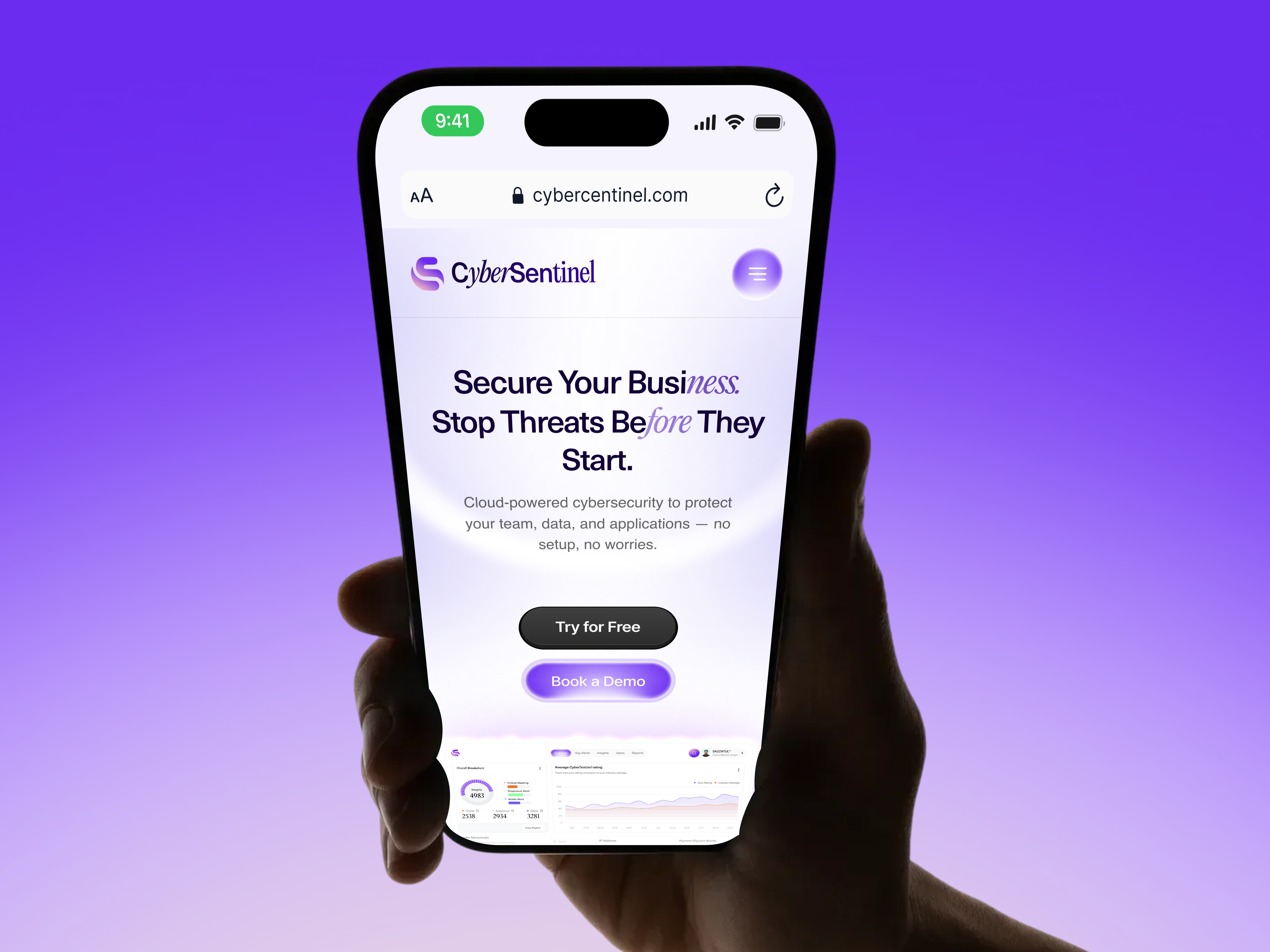 CyberSentinel - Website Responsive branding cyberprotection cybersecurityui cybersentinel cyberthreat design landing page responsive responsivedesign saasdesign ui uidesign ux web design