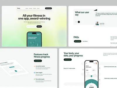Tinny – Modern Fitness App Landing Page design landing page ui web web app web design webdesign website