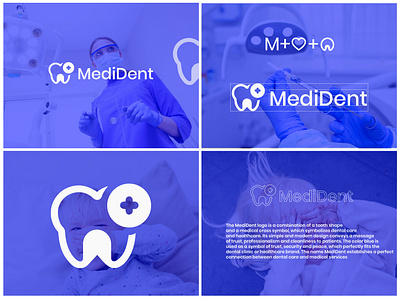 Where Health Meets Smile blue branding care clean clinic dental graphic design hygiene logo medical modern patient professional secure smile tooth trust wellness