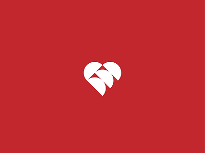 Heart from two circles branding circle community dribbble geometric heart logo logotype minimal shapes simple type