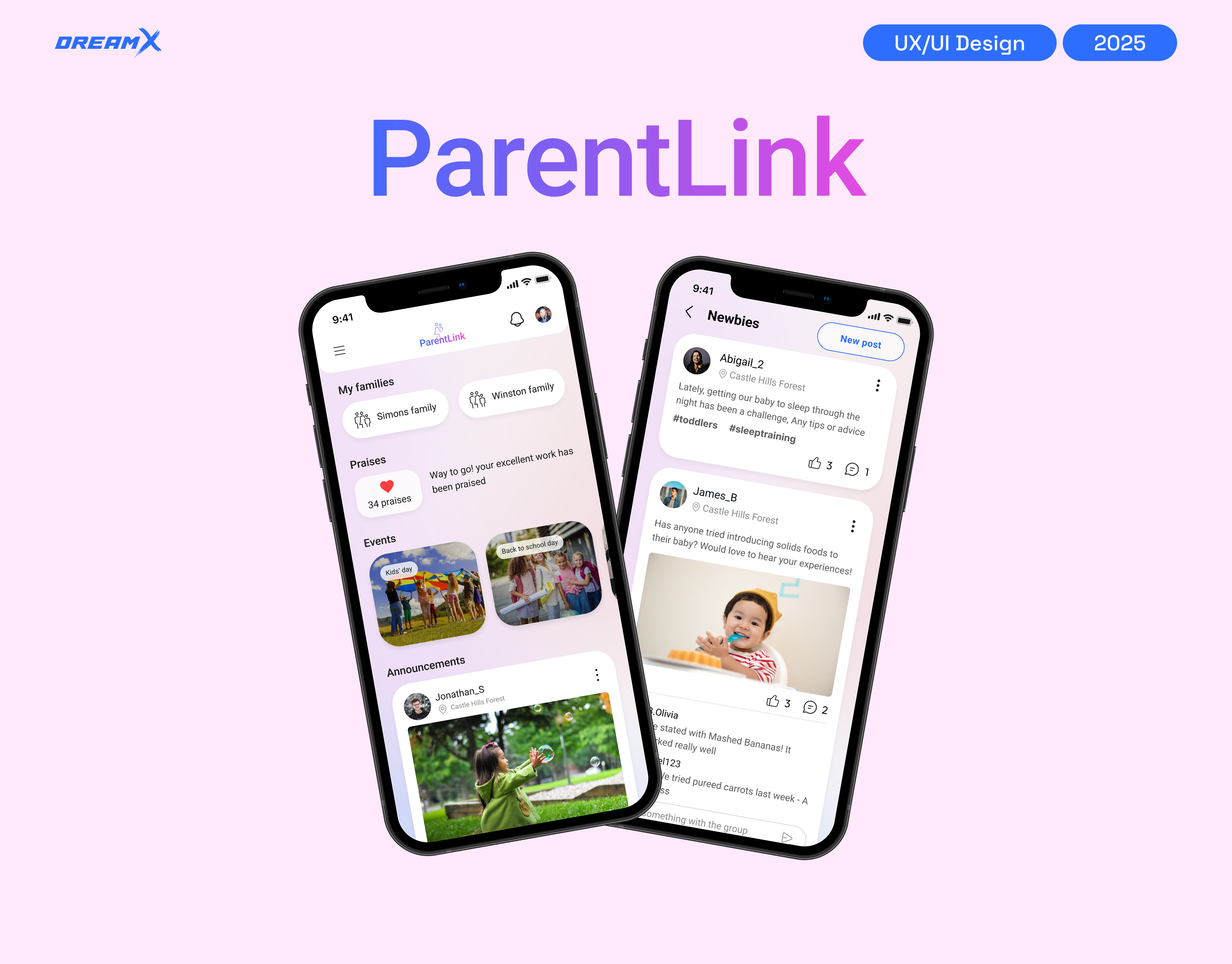 Childcare & Nanny Communication App Design - ParentLink app design childcare design dreamx nanny communication ui ux ux design
