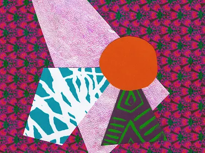 Bohemian collage art design illustration