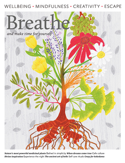 Breathe magazine cover (self initiated) art design editorial illustration nature