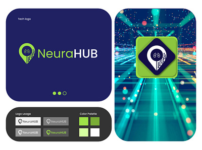 Modern Minimalist tech logo branding design digital