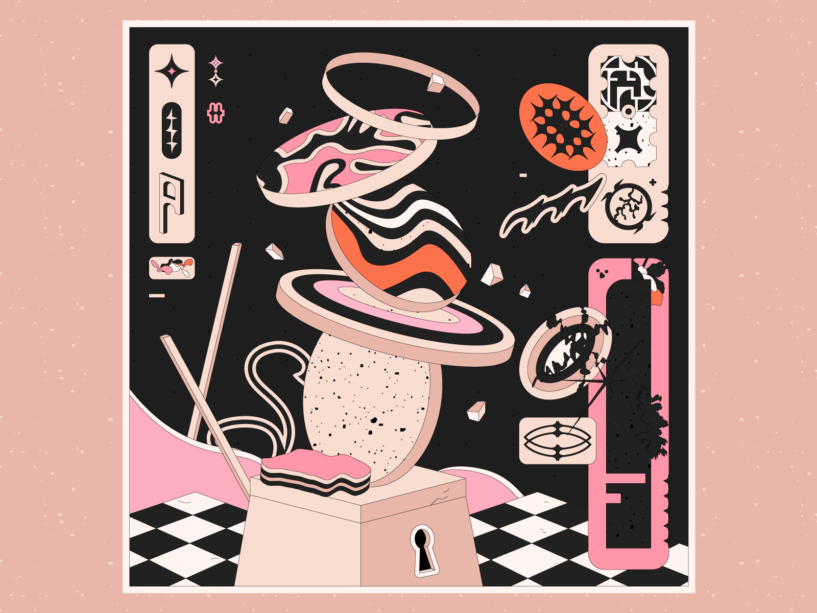 Balance ⚖️ abstract abstract art balance black color art color palette colorful contrast dark digital art digital illustration illustration illustrator stickers vector vector art vectorart vectors