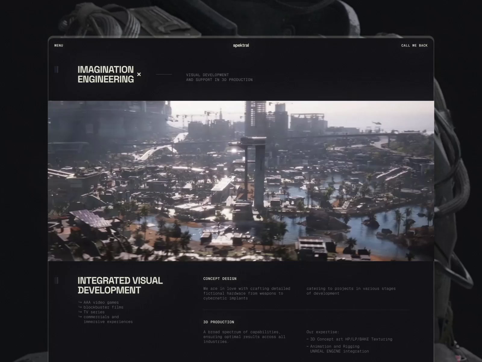 Spektral – 3D Production Studio Landing Page Design