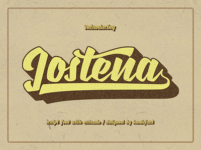 Jostena Typeface banner book cover branding business cards elegant flyer font invitation label tag lettering logotype magazine modern poster scipt font extrude script font typography vintage wedding