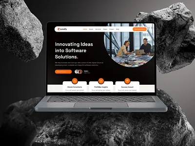 Landify - Software & IT Solutions design design inspiration interactive design landing page minimalist design modern design modern web design responsive layout saas website trending design ui uiux uxui design web design web design inspiration website