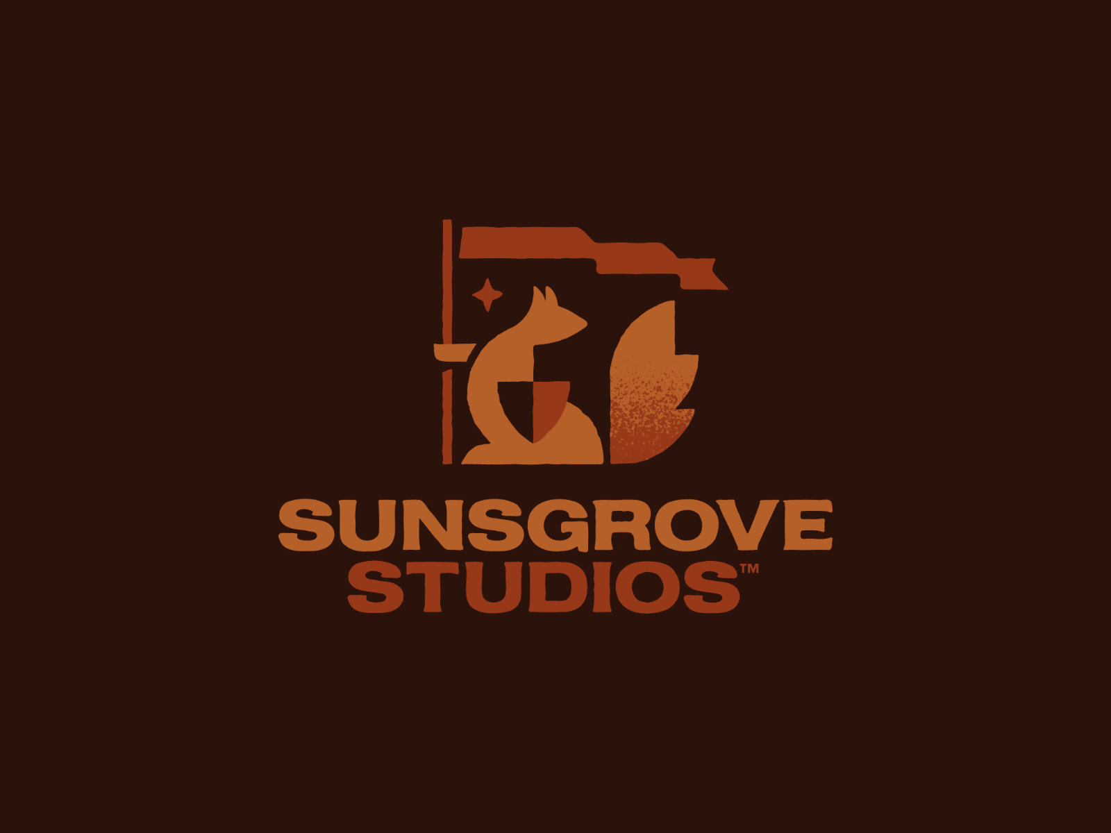 Game Studio Logo and Brand Identity for Sunsgrove Studios apparel design bold logo brand guidelines brand identity entertainment logo esports logo game studio logo gaming logo illustration illustrative logo logo logo design logo mockup mascot logo publishing logo signage sunsgrove studios