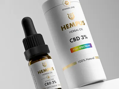 Hempus CBD Oil—Package design 3d visualization art direction blender3d branding design label design logo design package package design