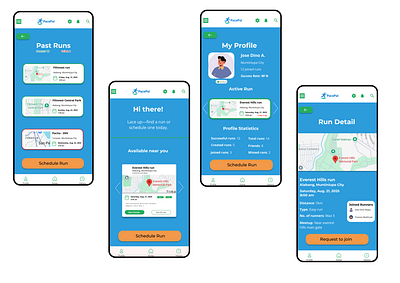 PacePal running App graphic design ui