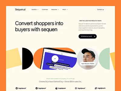 Sequen.ai ai landing page saas sale ai sale management web web design website