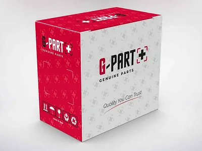 Packaging Design for Automotive Spare Parts: G-Part Genuine Part 3d animation auto parts branding design graphic design graphic designer illustration label label design logo mockup motion graphics packaging design packaging designer spare parts structural design