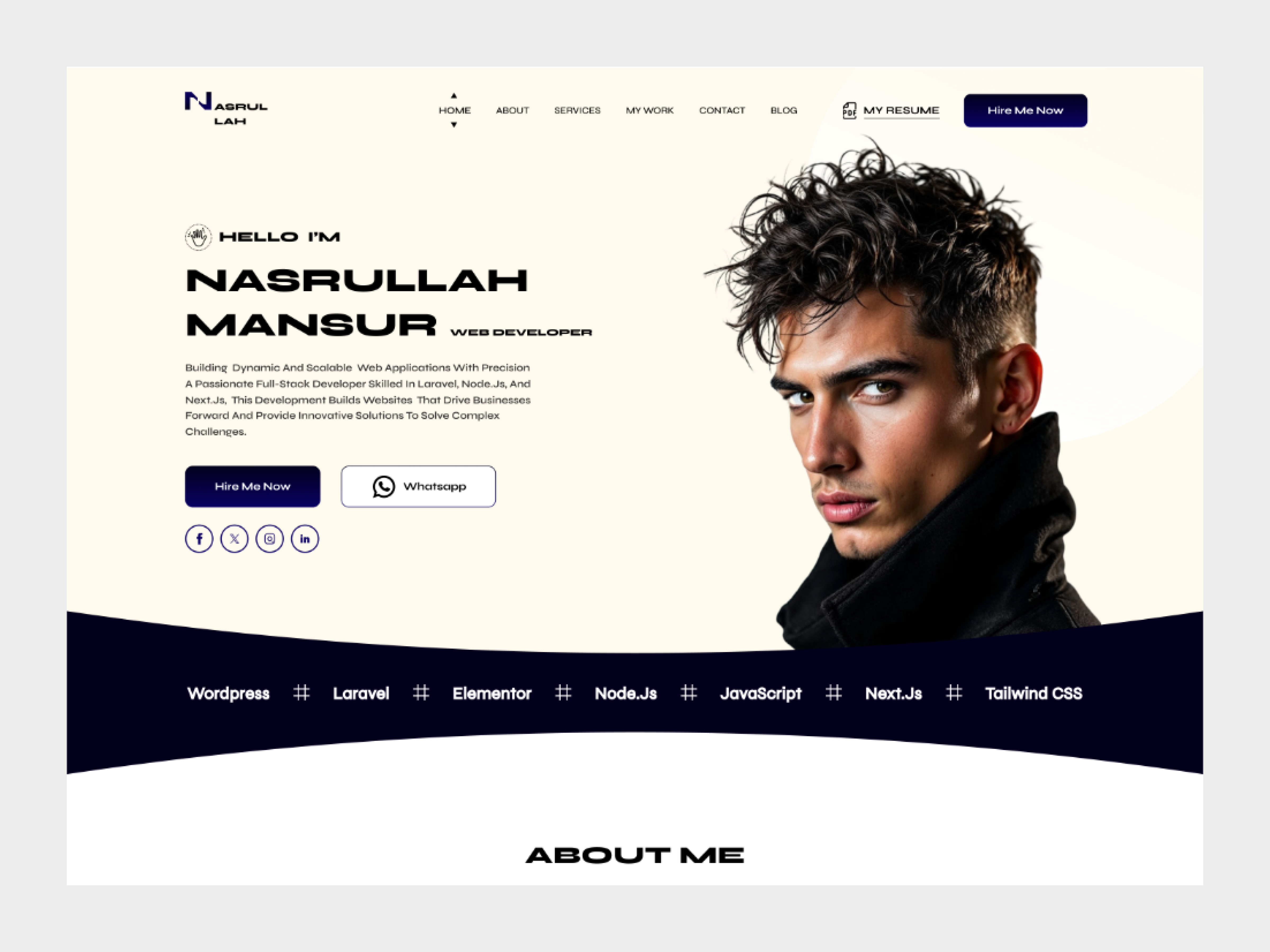 Personal Portfolio Website Landing Page Design. personal portfolio website personal website design portfolio website ui website