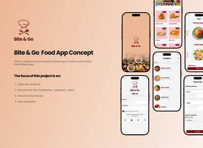 Bite & Go Food App Concept ui
