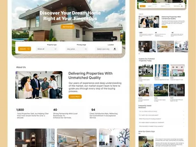 Real Estate Landing Page Design branding design figma framer illustration landing page modern website property property listing real estate real estate ui real estate ux real estate website responsive website design ui uiux web design website design