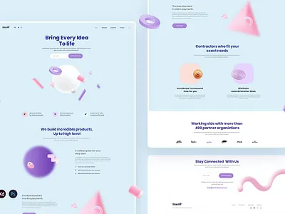 Stachi - Startup, Agency Landing page template android app app design dribbble illustration ios landing landing page landing pages page pages popular screen screens template ui ux web web header website