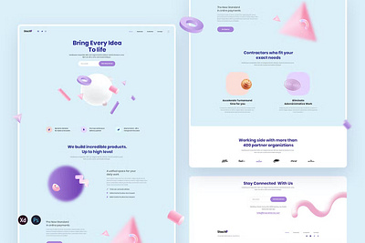 Stachi - Startup, Agency Landing page template android app app design dribbble illustration ios landing landing page landing pages page pages popular screen screens template ui ux web web header website