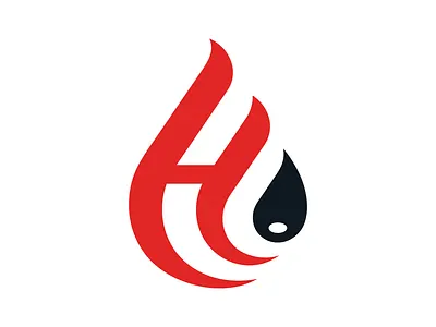 Letter H Oil Fire Logo for sale buy digging engineering fire flame for sale gas letter h logo oil petroleum premade purchase ready made station well