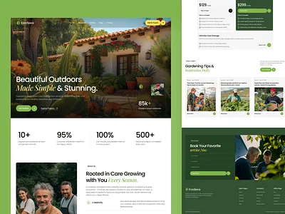 Everlawn – Gardening & Lawn Care Services Website arini studio design framer template website garden design service garden maintenance gardening services landing page design landscaping services lawn care services marketing agency template no code website professional gardeners studio website ui webflow template website design