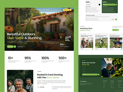 Everlawn – Gardening & Lawn Care Services Website arini studio design framer template website garden design service garden maintenance gardening services landing page design landscaping services lawn care services marketing agency template no code website professional gardeners studio website ui webflow template website design