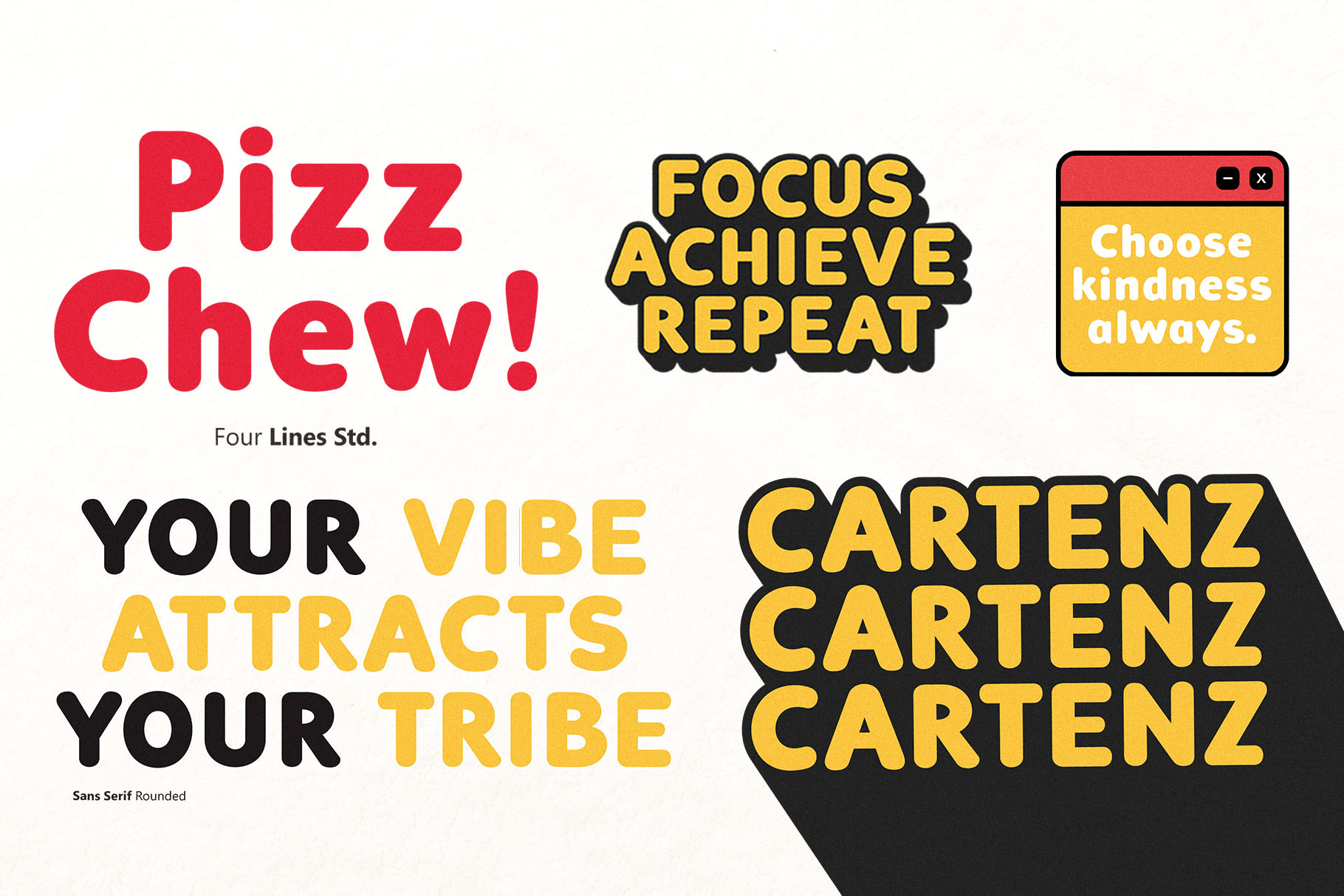 Pizz Chew – Playful Serif Typeface kid font rounded