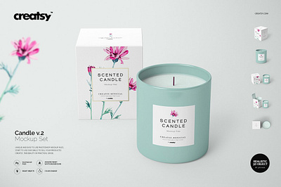 Candle Mockup Set v.2 bottle box candle mockup candle mockup set v.2 candles creatsy design glass mock up mockup packaging personalized printable printing shop smart object sublimated template