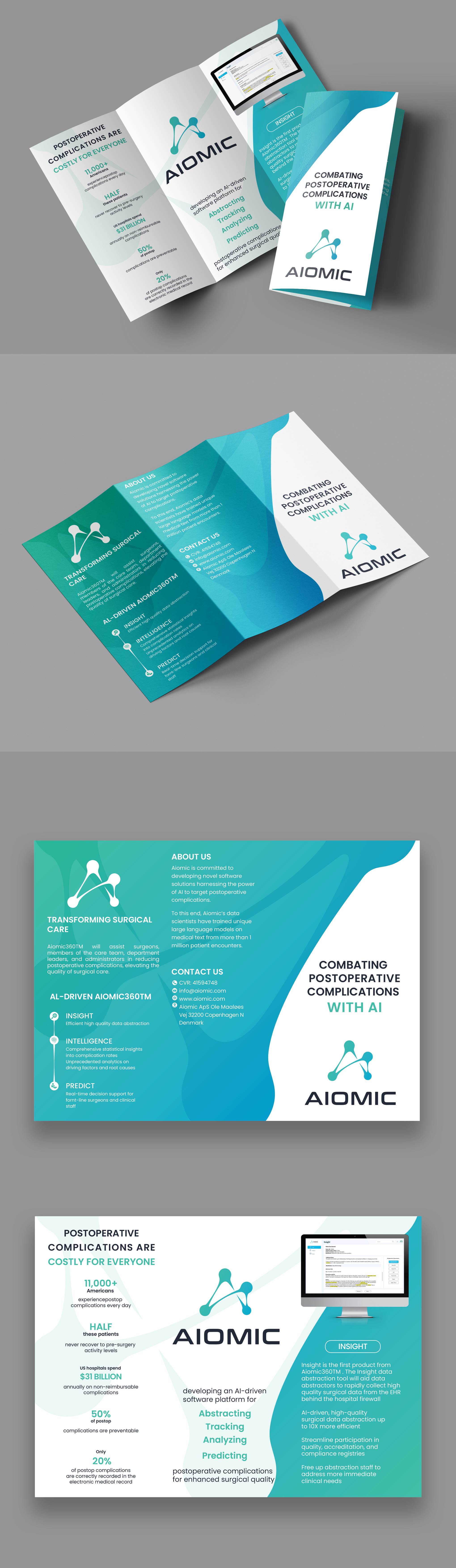Modern Minimal Trifold Brochure, Flyer design advertising flyer