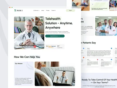 Telehealth Landing page adaptive clean design doctor online drumncode health healthcare interface medicine responsive telecounseling telehealth telemedicine ui ui kit ux web design web development