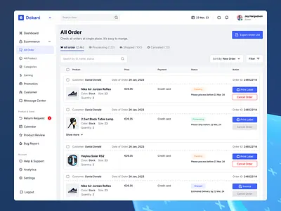 Order Page Design - E-commerce Dashboard 📦 🛒 clean design design agency designer ecommerce ecommerce dashboard design ecommerce vendor design minimal order page order page design ui ui ux designer ux ux design web design website design