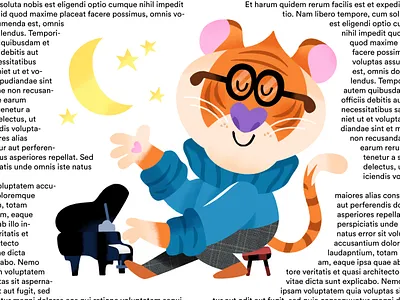 sophisticated tiger animal art book books color culture illustrate illustration illustrator jazz kids moon piano tiger toddler