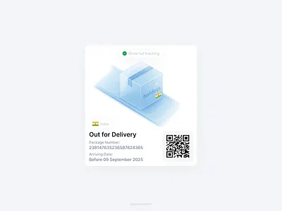 Package Tracking amazon card design card layout delivery glassmorphism package package delivery parcel tracking