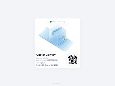 Package Tracking amazon card design card layout delivery glassmorphism package package delivery parcel tracking