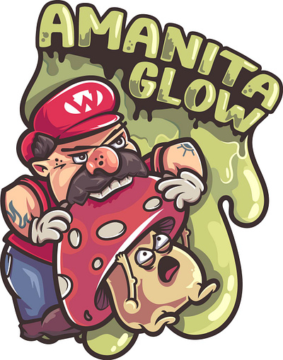 Amanita Glow — Mario Inspired Mushroom Illustration amanita character fanart illustration logo mario mariobros mushroom vector