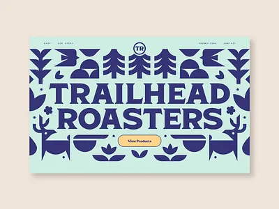 Trailhead Roasters Landing Page Design brand designer coffee coffee brand coffee branding coffee website graphic design graphic website illustration landing landing page landing page design rustic rustic brand social social media social media templates webpage website website design woodblock