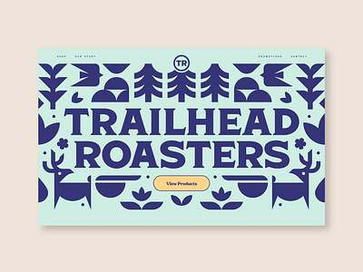 Trailhead Roasters Landing Page Design brand designer coffee coffee brand coffee branding coffee website graphic design graphic website illustration landing landing page landing page design rustic rustic brand social social media social media templates webpage website website design woodblock