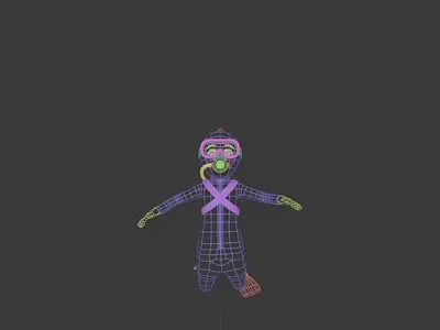 How the scene was built. My "Pool" animation 3d animation blender blender3d blue caustics character diver reflection render scene underwater water