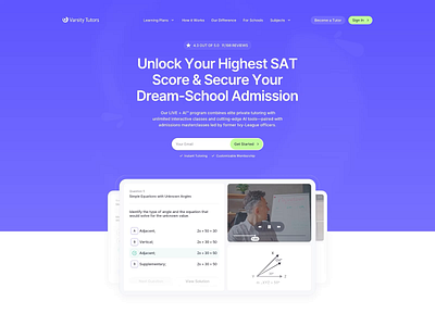 Varsity Tutors — Landing Page Redesign hero section