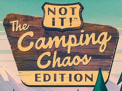 Camping Chaos 2d board branding camping card children dice digital painting game illustration logo national park procreate sign table top