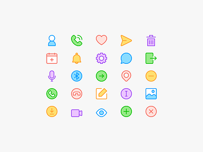 Color icons color colored colors design icon icons illustration line linear minimal minimalism minimalist ui vector