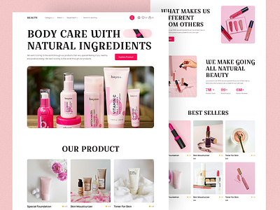 Skin Care Product Shop Homepage 3d animation beauty beauty product cosmetics fashion hair makeup skin skincare spa web web3